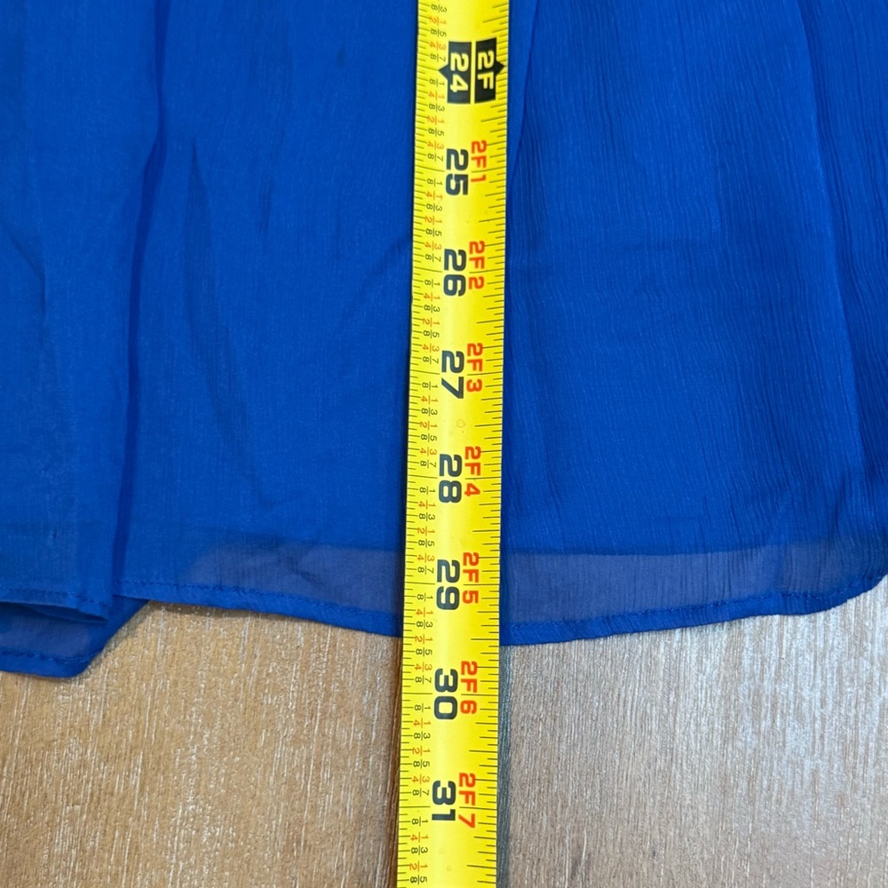 J. Crew Arabelle Crinkle Dress Strapless Blue Silk Chiffon Size 8 *FLAW* - Picture 8 of 10